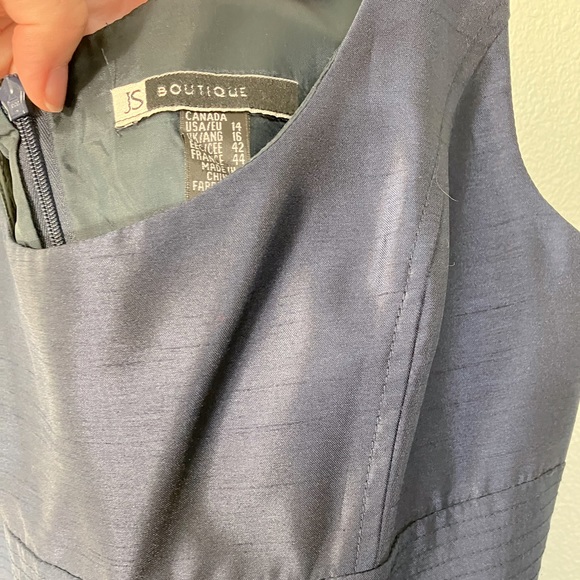 Navy blue party dress WITH POCKETS, JS Boutique size 14 - Picture 12 of 13